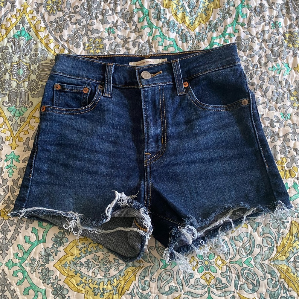 Levi high rise jean shorts